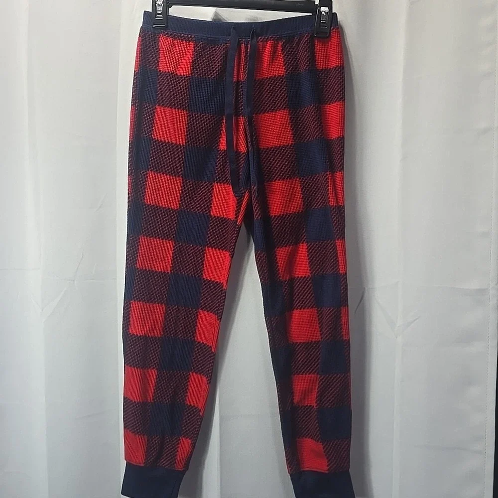 Justice Reindeer Pajama Set Girls 12 Navy Red Buffalo Plaid Holiday‎ Sleepwear
